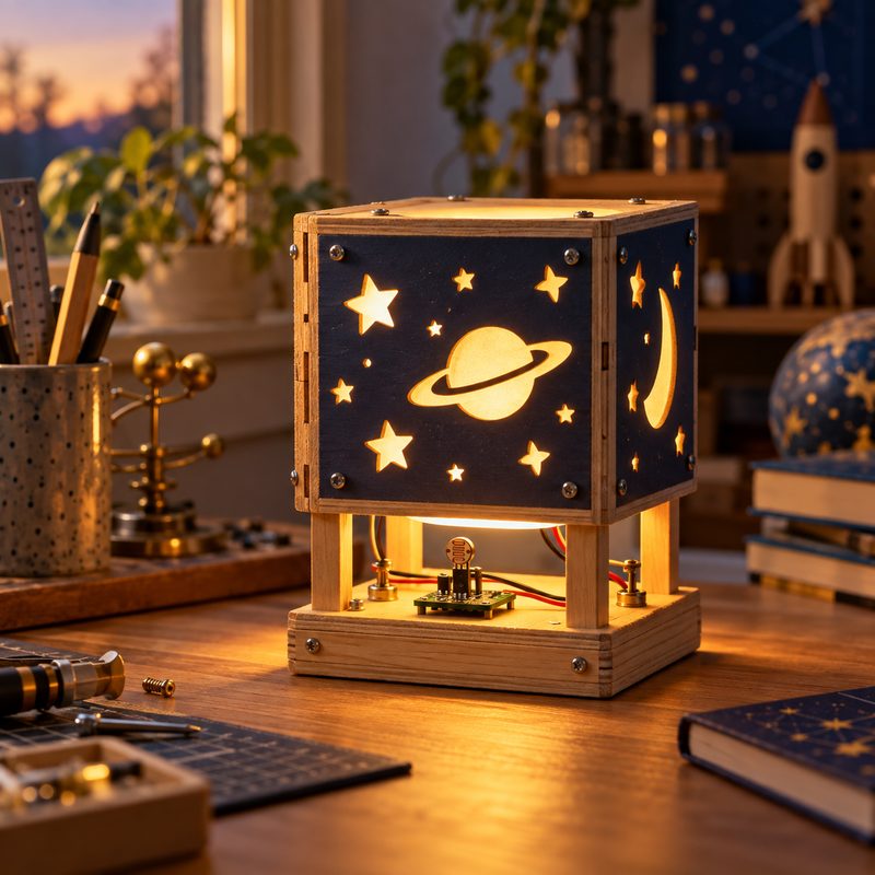 光控夜灯——积木搭建课孩子的作品